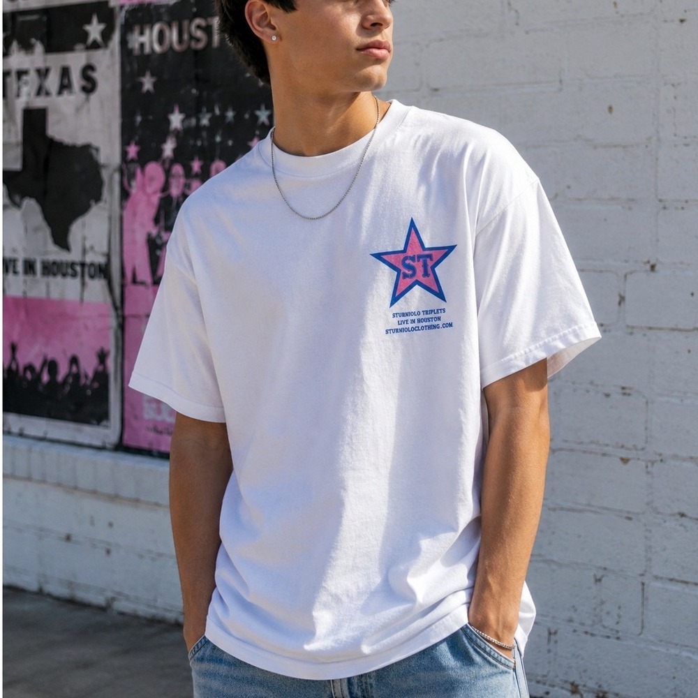 Sturniolo Clothing Triplets Live in Houston T Shirt XL White Texas Graphic Tee
